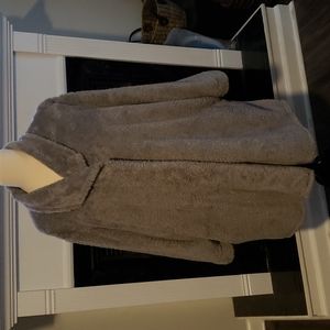 Catherines Sleepwear Plush Button Down Robe/Lounger Size 5X. Gray